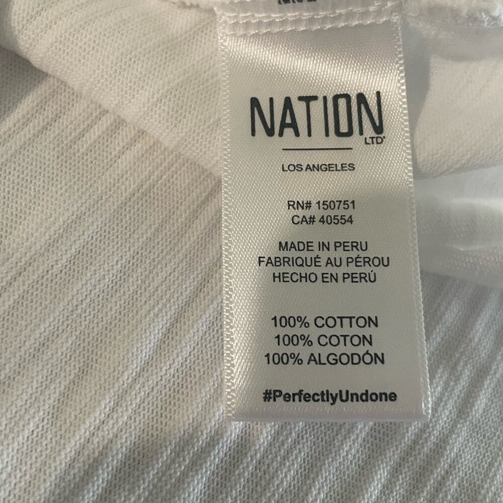 Nation LTD‎ Para Boxy Tee 100% Cotton White Ruffle Sleeveless- Small - Picture 8 of 12